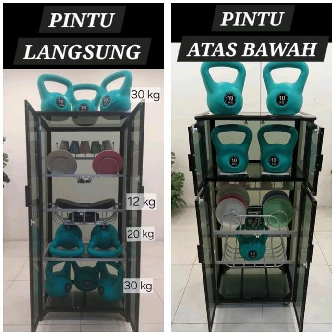 TC ALUMINIUM LP422 60X38X130 b LEMARI RAK PIRING ALUMINUM 20U COKLAT DARK BRONZE FULL KACA RIBEN 3 M