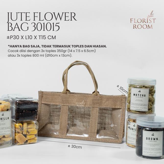 Newstockcik- Jute Flower Bag 301015 - Tas Hampers - Jute Bag -Florist Room Goodie Bag