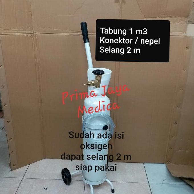 TERBARU - Tabung Oksigen 1m3 Packing Ikan Hias/Hidup dengan Konektor, Trolley