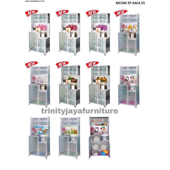 Rak Piring Almunium Kaca 2tu Motif Karakter Dinding