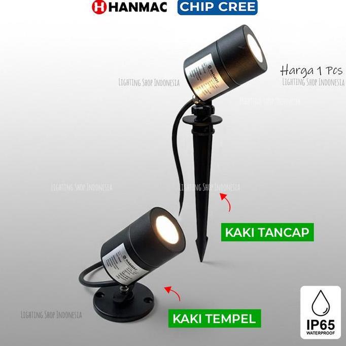 Lampu taman sorot led cree 6.5w spotlight 24 derajat ip65 warm white 3000K 220v tempel plafon dindin
