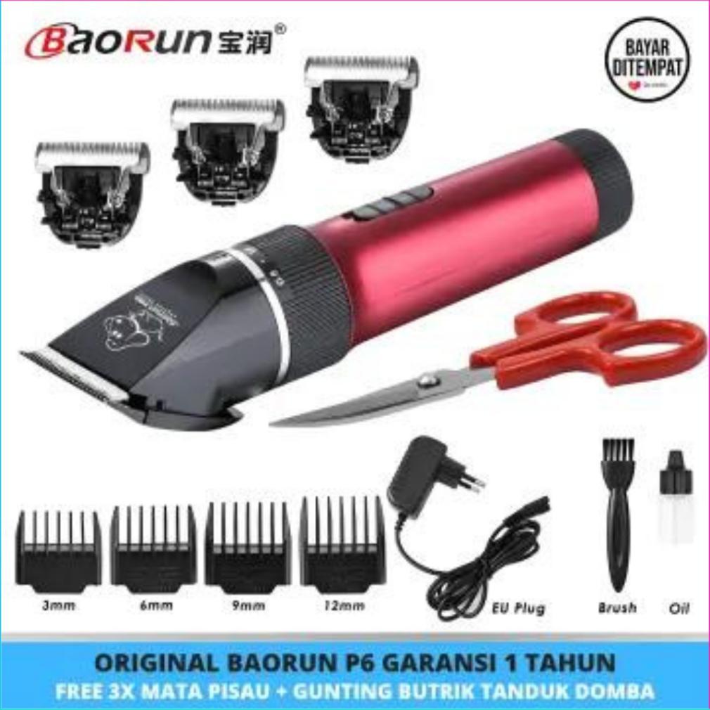 COD Cepat BaoRun Pro 100% P6 Alat Cukur Elektrik Bulu Hewan Domba Super Tajam Kambing Anjing Kucing 