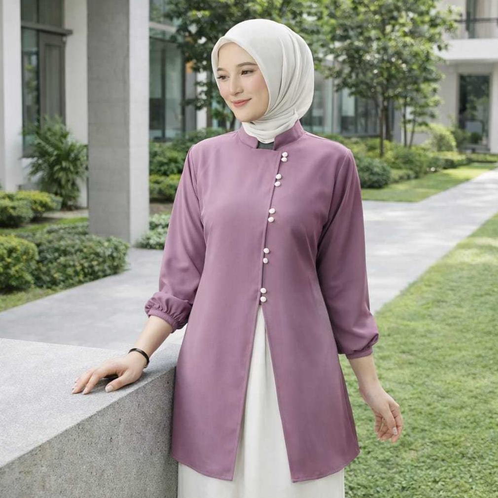 100% AMAN Tunik Simple Mewah yang Menawan