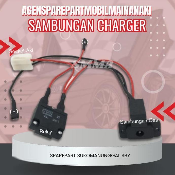 Sambungan Set Charger Mobil Motor Mainan Aki Control