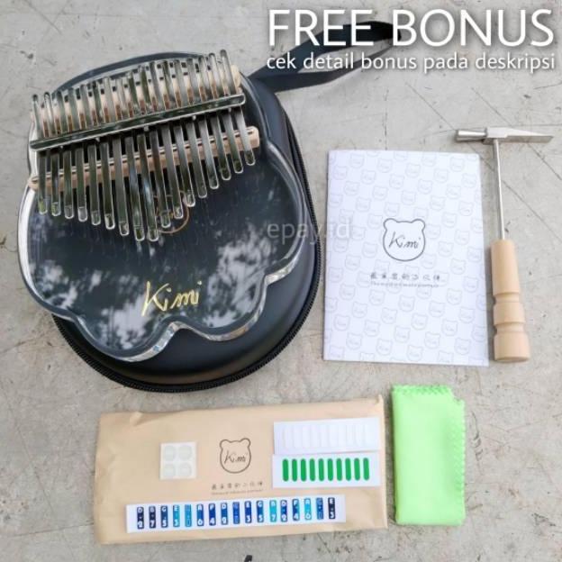 KIMI Kalimba 17 Keys Akrilik Cat Paw Acrylic Hardcase Original Kalimba FREE BONUS