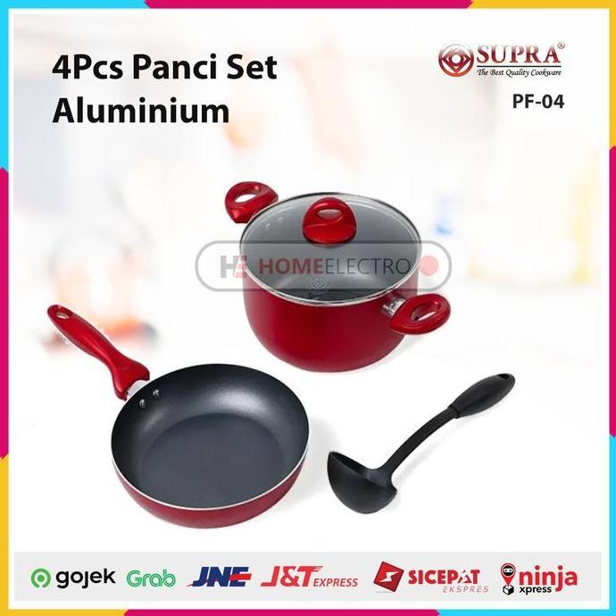PROMO DISKON - Panci Set Supra Alumunium Anti Lengket 4 pcs Jasmine