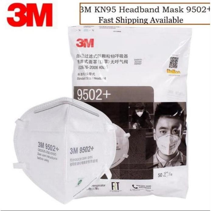 MASKER 3M 9502+ KN95 HEADLOOP 1 BAG 50 PCS