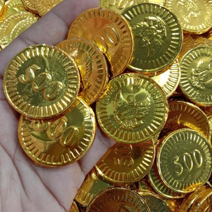 COKLAT COIN EAGLE DOLAR 500 GRAM / COKLAT KOIN BESAR EMAS RUPIAH