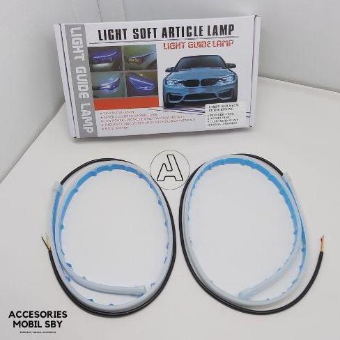 AVAHAJA Lampu Alis LED Running 60 CM 12 Volt DRL Lampu Alis Fleksibel Waterproof 2 Mode Motor Mobil 