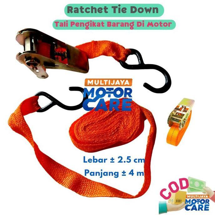 IKFOICI Ratchet Tie Down Tali Pengikat Barang Motor