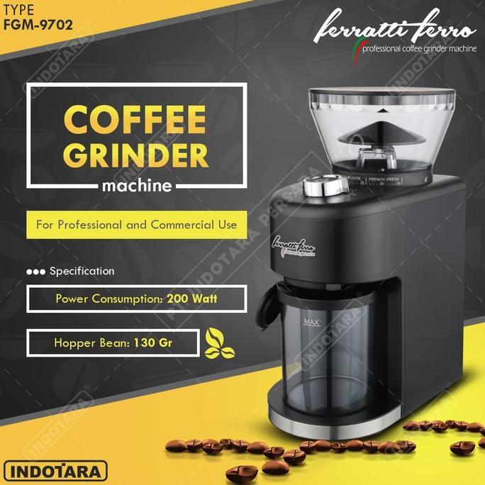 Coffee Grinder Machine Alat Penggiling Kopi Ferratti Ferro FGM9702
