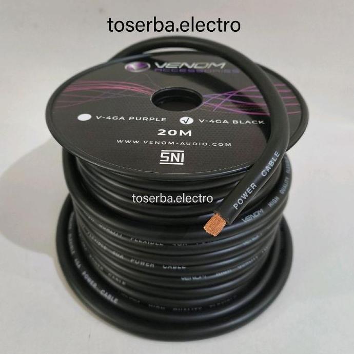 Kabel 4Awg Venom Setrum Power Aki Ground 4 Awg Audio Mobil Meteran