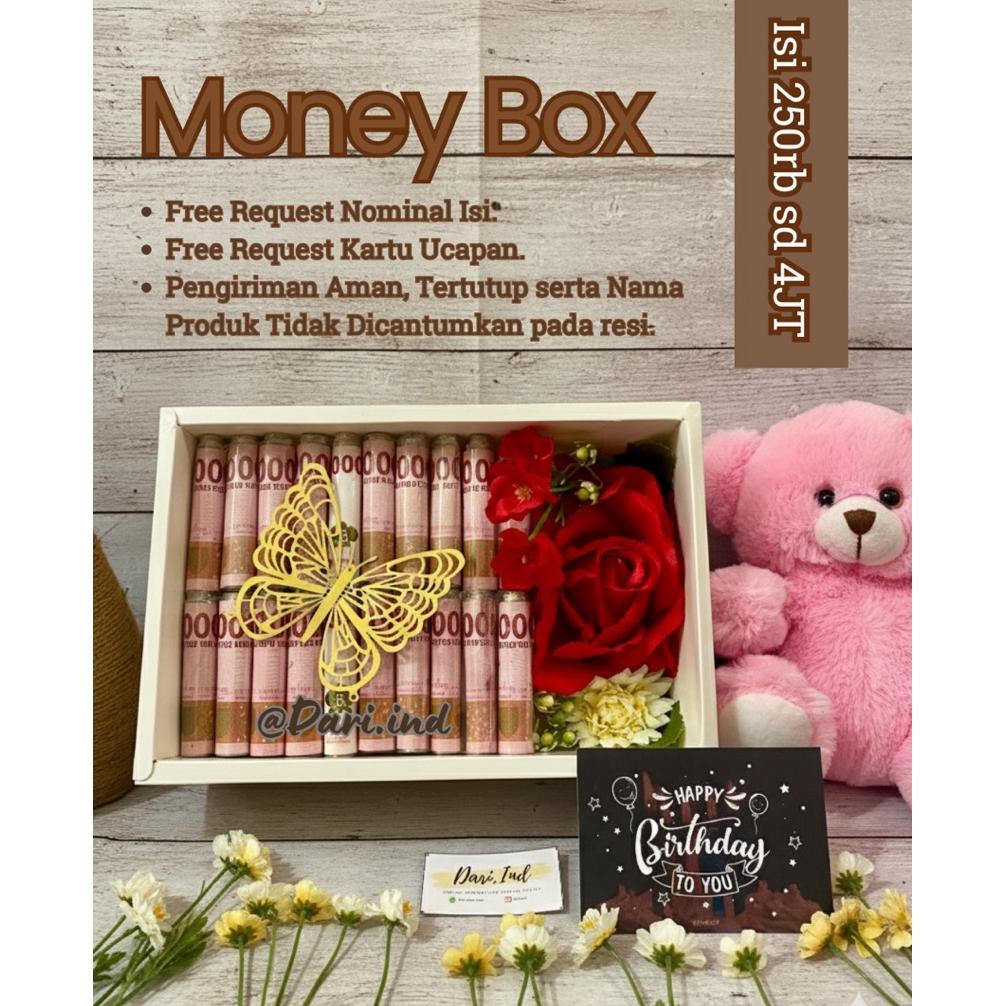 Money Box Isi 5-35Lbr Asli Bukan Mainan / Gift Box Money / Buket Uang Asli / Kado Ulang Tahun / Kado
