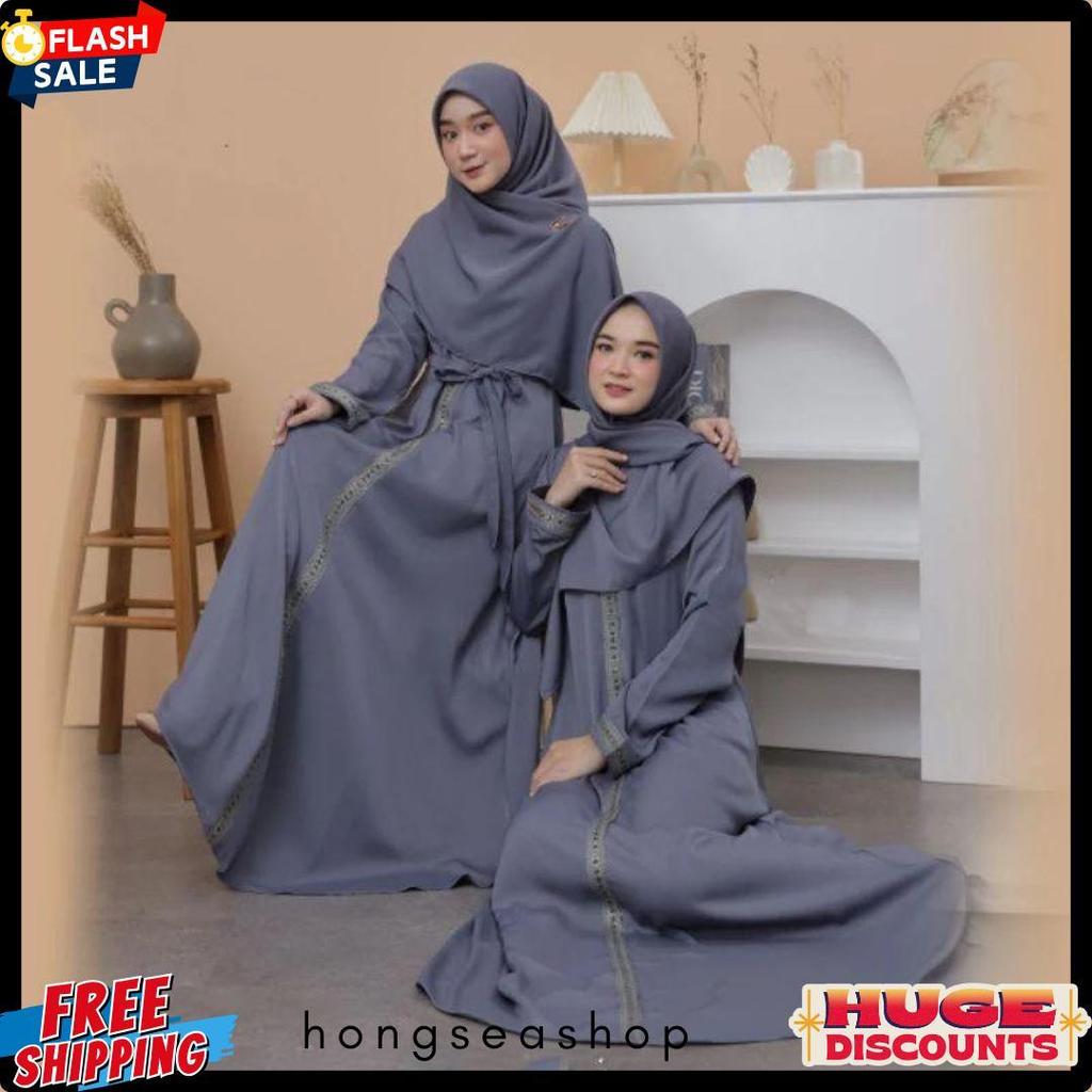 Cuci Gudang Abaya Maxi Dress Premium/Gamis Abaya Arabian Renda Garis Satu Terbaru/Gamis Mewah Ful Re
