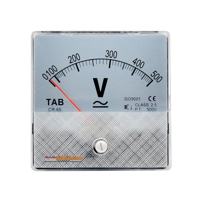 Volt Meter Analog AC / DC 500 V CR65 TAB