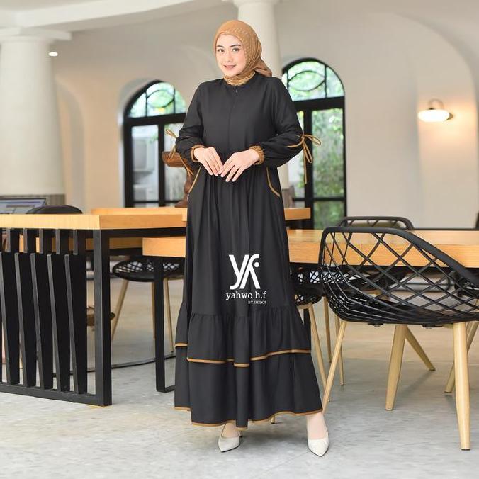 Wxwxw- Yahwo Hijab Fashion-Dress Wanita Terbaru Terlaris-Busuy-Gamis Kain Toyobo-Motif Kombinasi-Dre