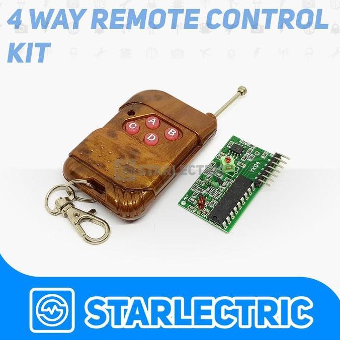 Akusesari- Remote Control Wireless Rf 4 Channel Tombol Receiver Arduino