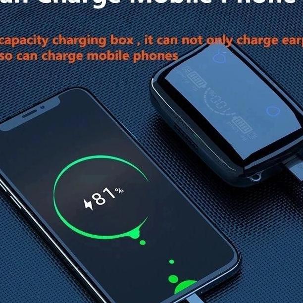 Headphone Bluetooth 5.1 Earbud M19 Tws Nirkabel Led Digital Power Display Bass Stereo