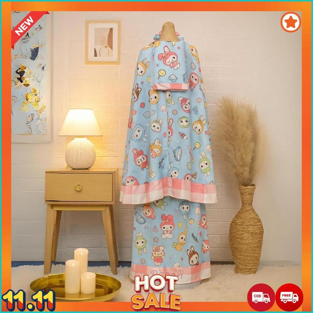 Mukena Traveling Anak 1-6 Tahun Motif Labubu Mini Pouch [L12]