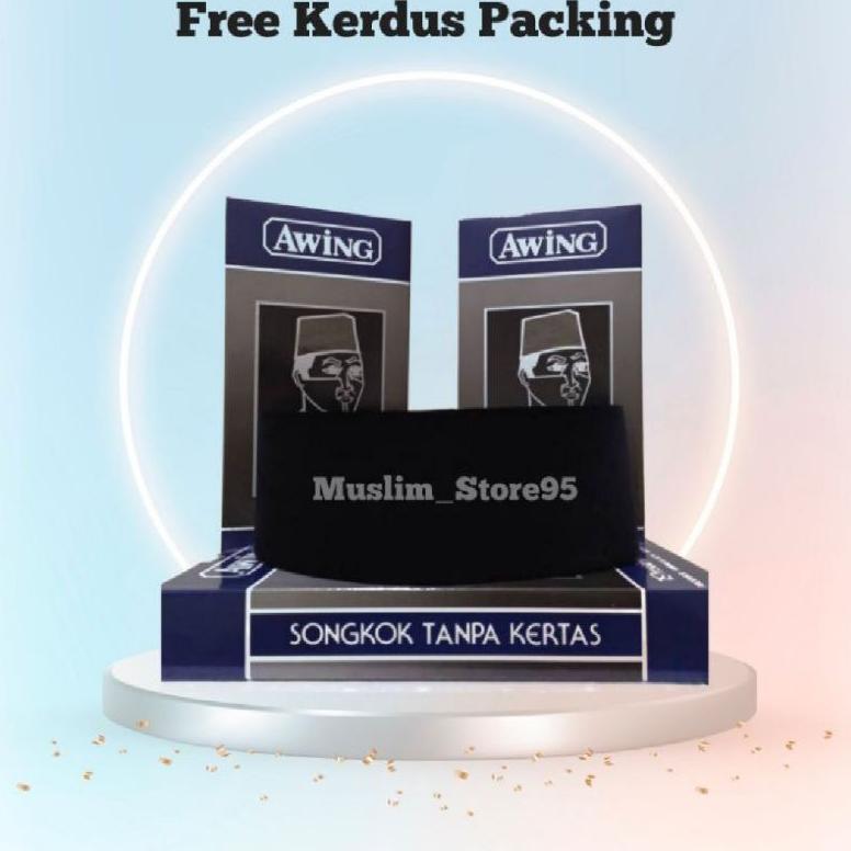 TERBARU Songkok Awing AC Tinggi 8,9,10,11,12 Original Produk | Kopyah Awing | Peci Awing | Songkok A