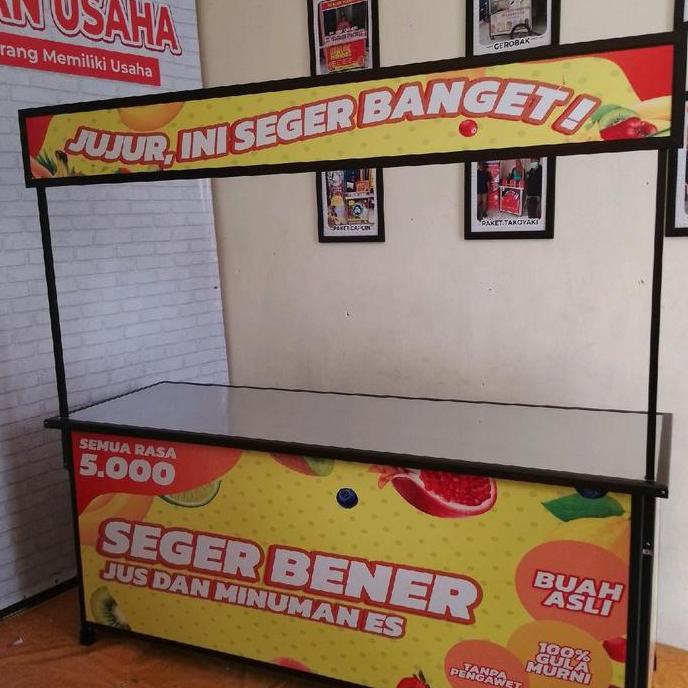 Terlaris Pre Order Booth Portable Meja Lipat Rombong Es Buah Kekinian Es Aquarium Ukuran 2 Meter