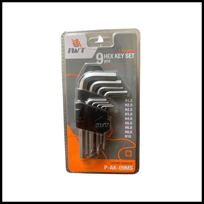 TERLARIS KUNCI L BIASA PENDEK SET IWT CHROME VANADIUM 