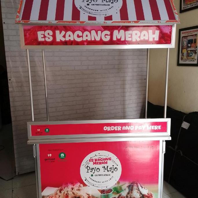 Terlaris Pre Order Booth Portable Meja Lipat Rombong Es Minuman Makanan Jajanan Ukuran 120X60 Bersti