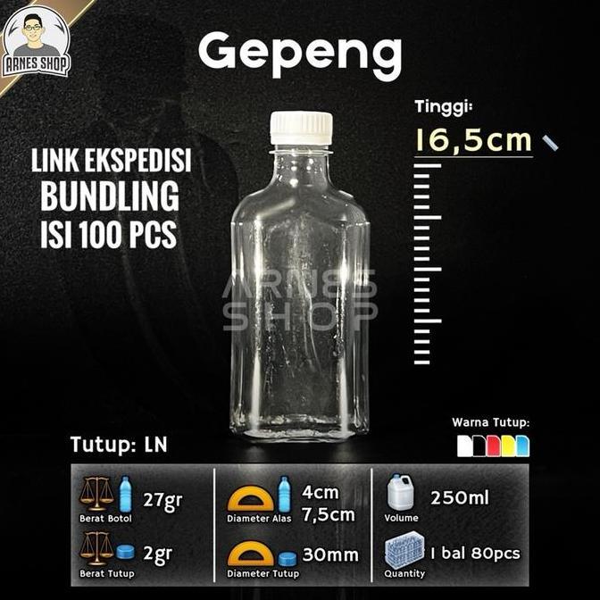 Murah Botol Plastik Gepeng 250 Ml Pet