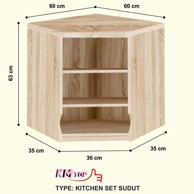 Murah Kitchen Set Minimalis / Rak Dapur / Lemari Dapur / Rak Dinding Atas 2 / 3 Pintu Ksa F/S F/L Fu