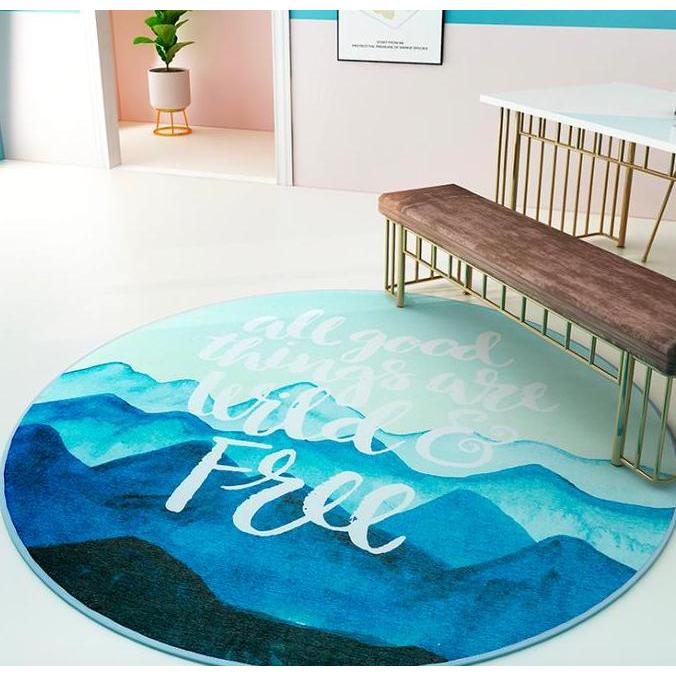 Promo Karpet Bulat Modern Minimalis Lucu Korea Diameter 80 Cm