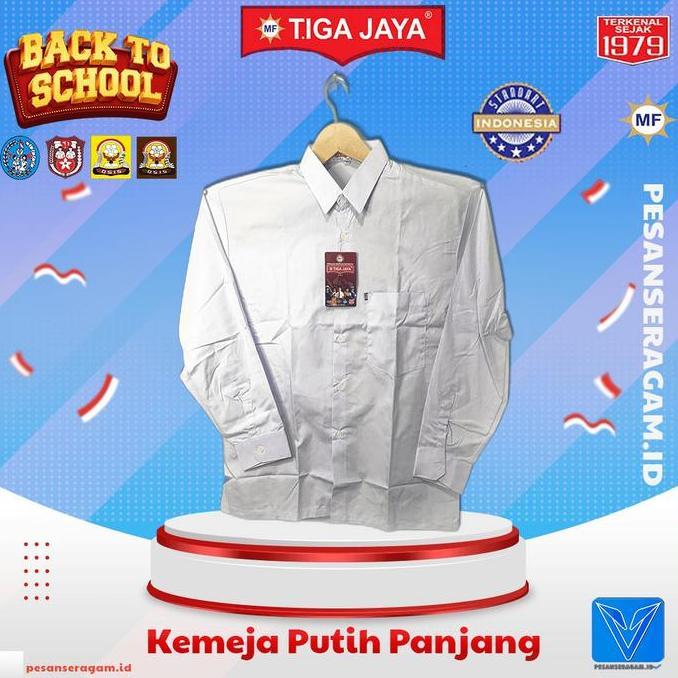 Tiga Jaya Hem Putih Seragam Sekolah Nyaman