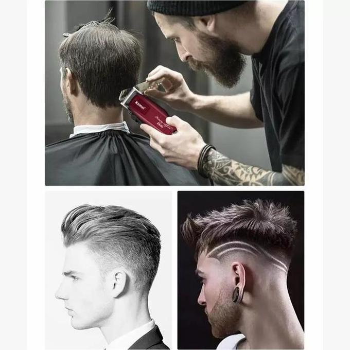 Nisu- Kemei Mesin Cukur Rambut Cas Barbershop Indikator Baterai Lcd Bonus Gunting Sasak Set Zillo