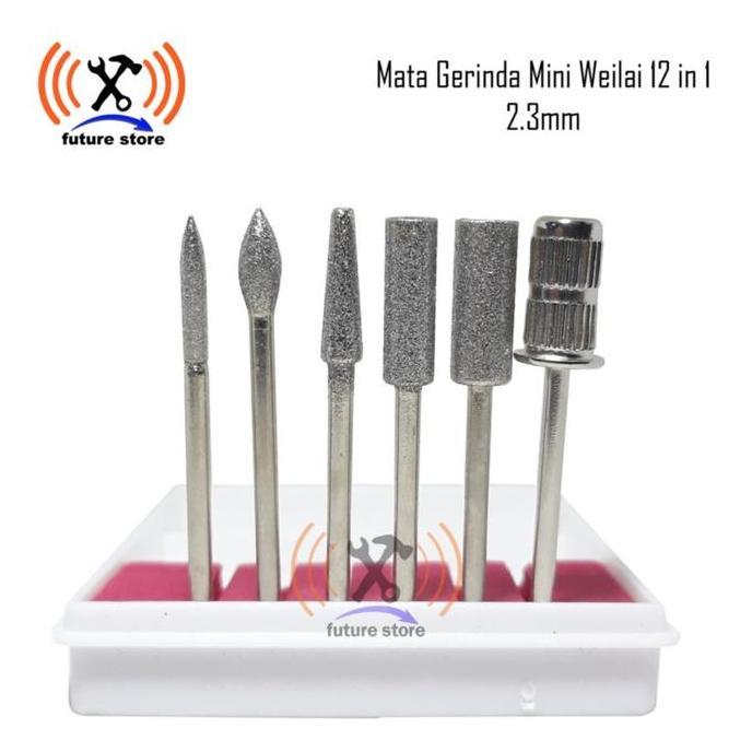 Soon- Weilai Mata Bor Asah Batu Ukir Mini Mesin Gerinda Mini 1 Set 2.3Mm