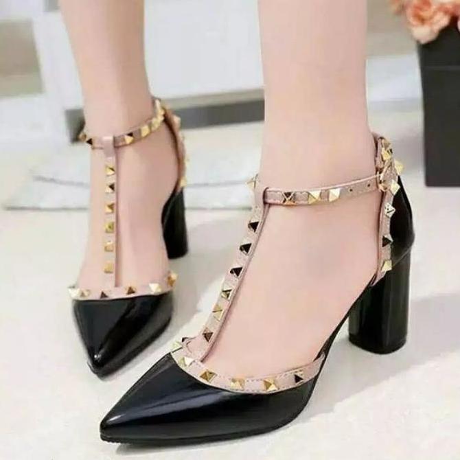 SEPATU WANITA RS24 FLAT SHOES VALENTINO KERJA KANTOR KASUAL GLOSSY CWK CS