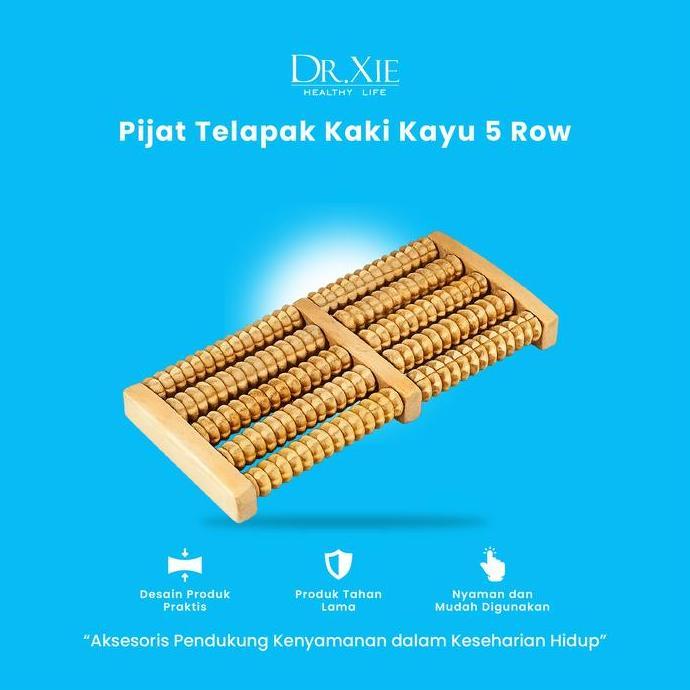 TERLARIS - Alat Pijat Telapak Kaki Kayu 5 Row Roller Manual Alat Pijat Kaki Tradisional Bahan Kayu S