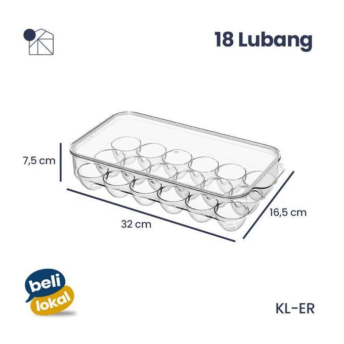 HARGA PABRIK - Kanso Living Kotak Penyimpanan Telur Egg Box Akrilik - 18 Lubang