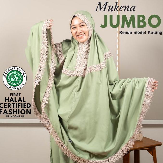 Al Jabari - Mukena Dewasa Jumbo Renda Kalung Mewah Premium Free Tas