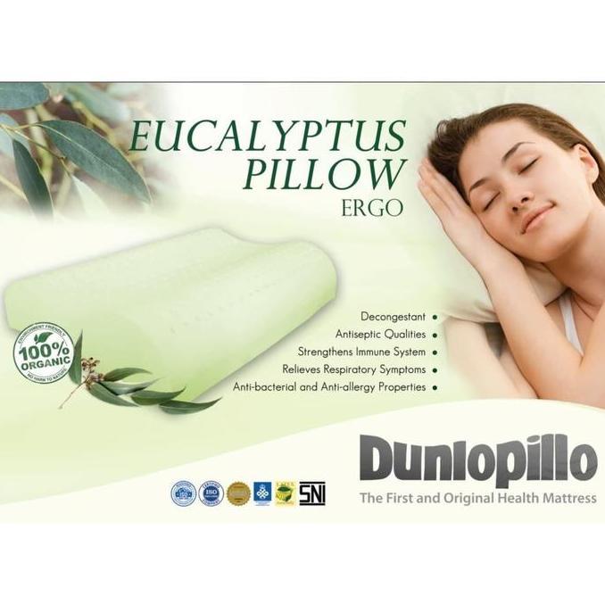SUPER HEMAT - Dunlopillo Bantal Latex Ergo Eucalyptus Kayu Putih Anti Bakteri 100% Natural Latex 60x