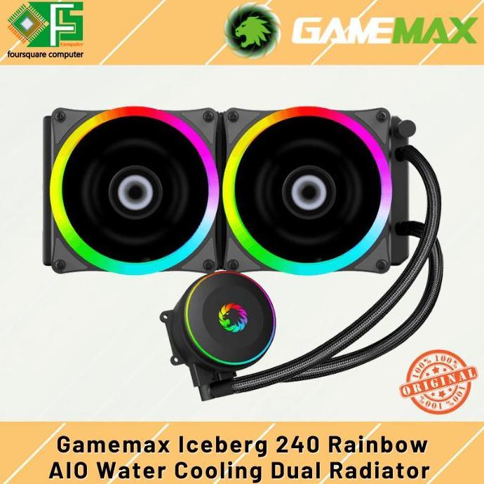 NEW AIO Water Cooling Gamemax Iceberg 240 Rainbow Liquid Cooler