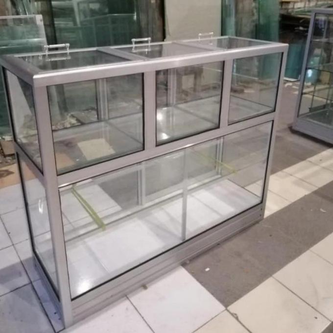 Terlaris Etalase Beras | Etalase Toko Sembako | Etalase Jualan Beras | Etalase Kaca Aluminium | Etal