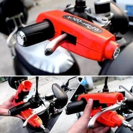 Promo G2 CAPSLOCK SIZE BESAR Gembok Stang Motor Gembok Motor Anti Maling TEBAL KUAT MERAH Diskon