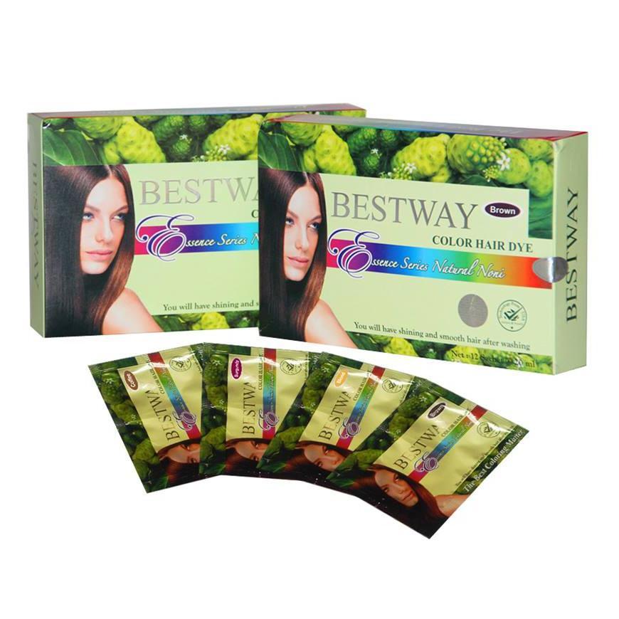 NEW BESTWAY KOTAK NONI MAGIC COLOR HAIR DYE SHAMPOO PEWARNA RAMBUT CAT BSY BROWN BURGUNDY COFFEE [te