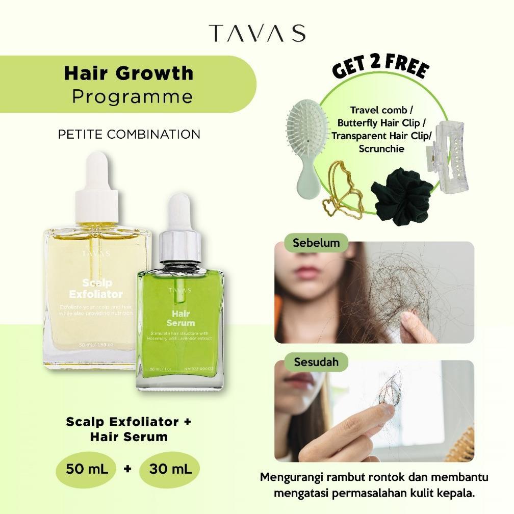 NEW TAVAS |Hair Serum dan Scalp Exfoliator Vitamin Perawatan Kulit Kepala, Rontok Ketombe dan Bermin