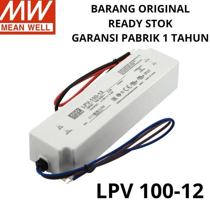 TERMURAH - MEAN WELL MEANWELL LPV 100-12 12V 8,3A LED DRIVER POWER SUPLLY