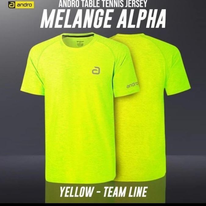 Kaos Shirt Tenis Meja Pingpong Andro Melange Alpha Yellow Original