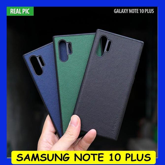 Samsung Galaxy Note 10 Plus - Leather Canvas Texture Hybrid Case Cover Big Sale