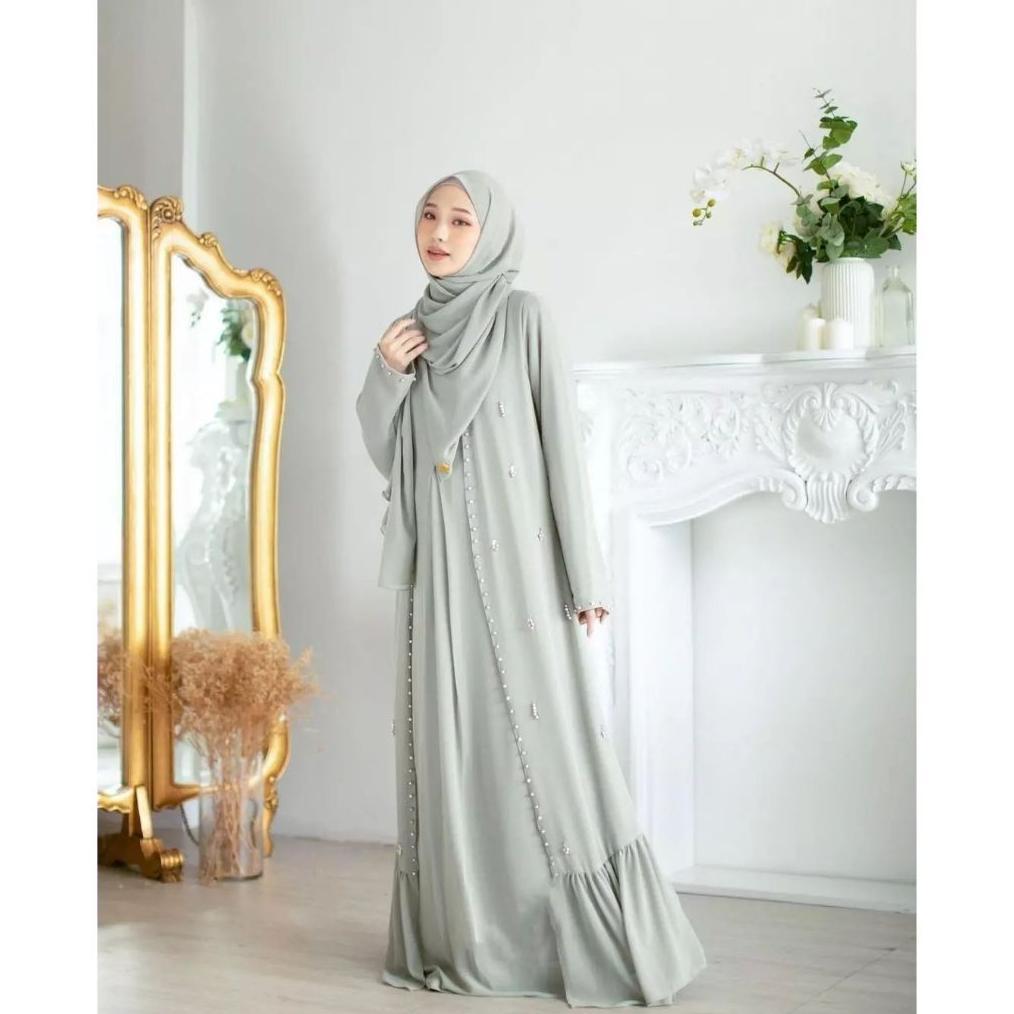 Abaya Hitam Mewah Elegan Nazhira Abaya Set Outer Promo