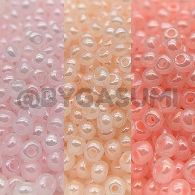 (Sc3) Manik Premium Ukuran Seragam Sama 3 Mm 8/0 Soft Candy Semi Transparan Glass Seed Beads Pastel 