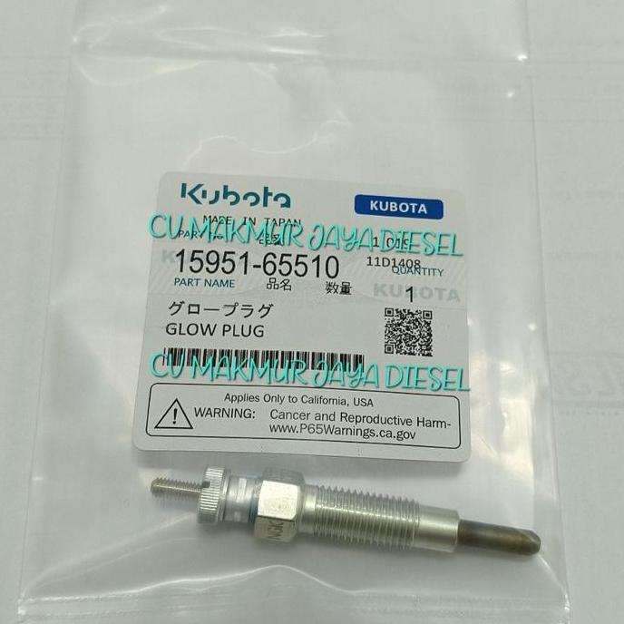 TERBARU - Glow Plug/Busi Pemanas 15951-65510 Kubota Genuine