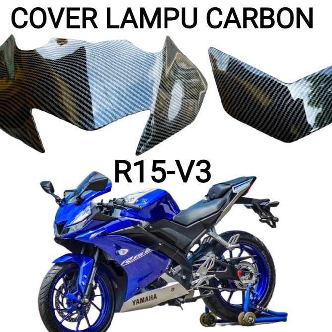 Cover Lampu Depan R15 V3 Carbon / Cover Lampu Carbon R15 V3 / Cover Depan R15 V3 Carbon / Aksesoris 